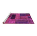 Sideview of Machine Washable Patchwork Pink Transitional Rug, wshabs1266pnk