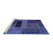 Sideview of Machine Washable Patchwork Blue Transitional Rug, wshabs1266blu
