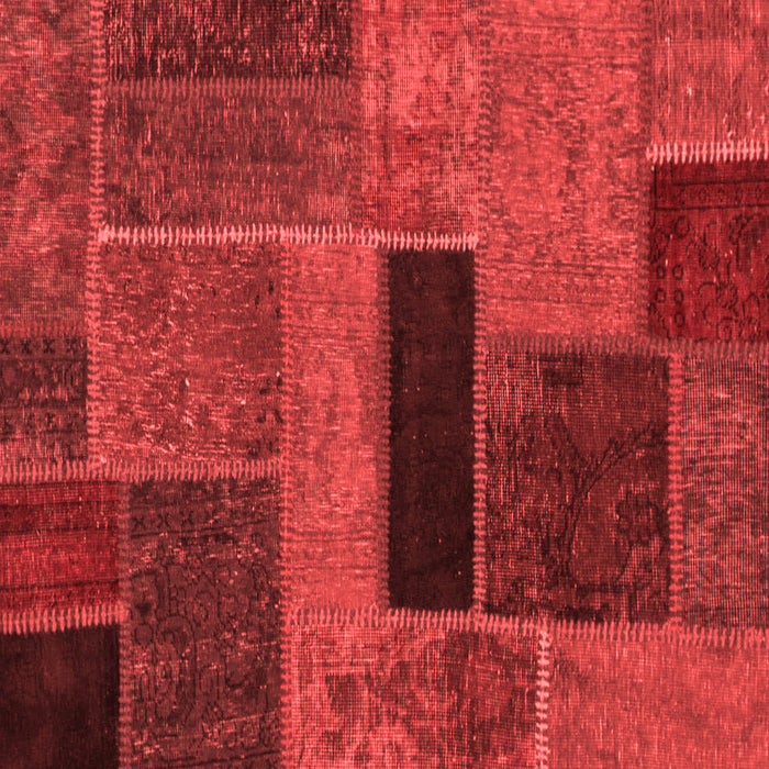 Machine Washable Patchwork Red Transitional Rug, wshabs1266red