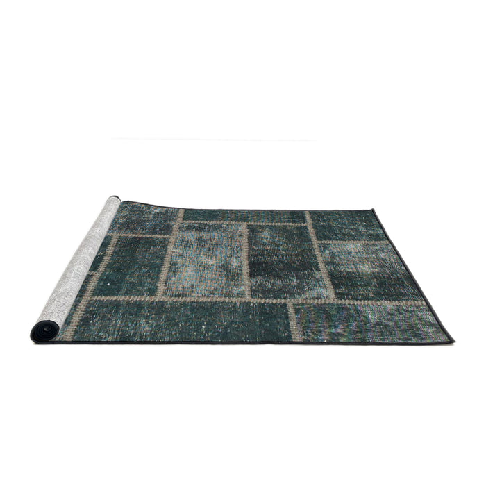 Sideview of Machine Washable Abstract Charcoal Blue Rug, wshabs1267