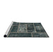 Sideview of Machine Washable Abstract Charcoal Blue Rug, wshabs1267