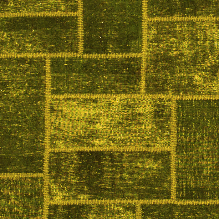 Patchwork Yellow Transitional Rug, abs1267yw