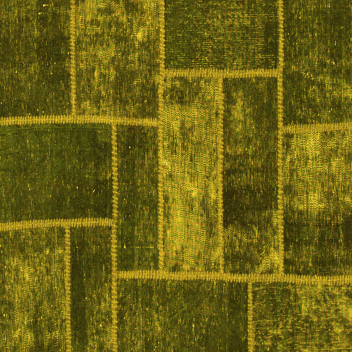 Square Patchwork Yellow Transitional Rug, abs1267yw