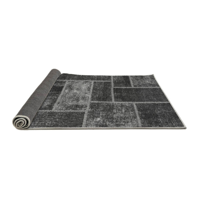 Sideview of Patchwork Gray Transitional Rug, abs1267gry
