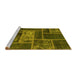 Sideview of Machine Washable Patchwork Yellow Transitional Rug, wshabs1267yw