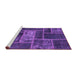 Sideview of Machine Washable Patchwork Purple Transitional Area Rugs, wshabs1267pur