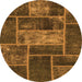 Round Patchwork Orange Transitional Rug, abs1267org