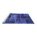 Sideview of Machine Washable Patchwork Blue Transitional Rug, wshabs1267blu