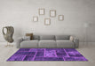 Machine Washable Patchwork Purple Transitional Area Rugs in a Living Room, wshabs1267pur