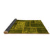 Sideview of Patchwork Yellow Transitional Rug, abs1267yw