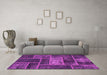 Machine Washable Patchwork Pink Transitional Rug in a Living Room, wshabs1267pnk