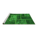 Sideview of Machine Washable Patchwork Green Transitional Area Rugs, wshabs1267grn