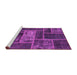 Sideview of Machine Washable Patchwork Pink Transitional Rug, wshabs1267pnk