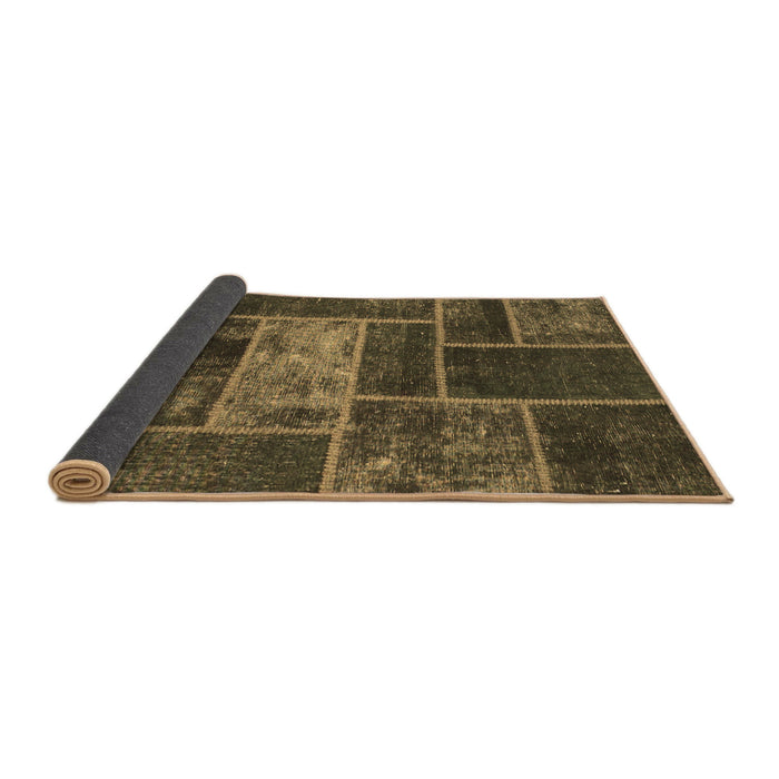 Sideview of Patchwork Brown Transitional Rug, abs1267brn