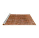 Sideview of Machine Washable Abstract Orange Rug, wshabs1268