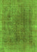 Machine Washable Abstract Green Modern Area Rugs, wshabs1268grn