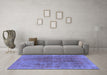 Machine Washable Abstract Blue Modern Rug in a Living Room, wshabs1268blu