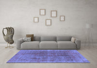 Machine Washable Abstract Blue Modern Rug, wshabs1268blu