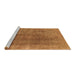 Sideview of Machine Washable Abstract Brown Modern Rug, wshabs1268brn