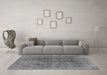 Machine Washable Abstract Gray Modern Rug in a Living Room,, wshabs1268gry