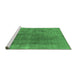 Sideview of Machine Washable Abstract Emerald Green Modern Area Rugs, wshabs1268emgrn