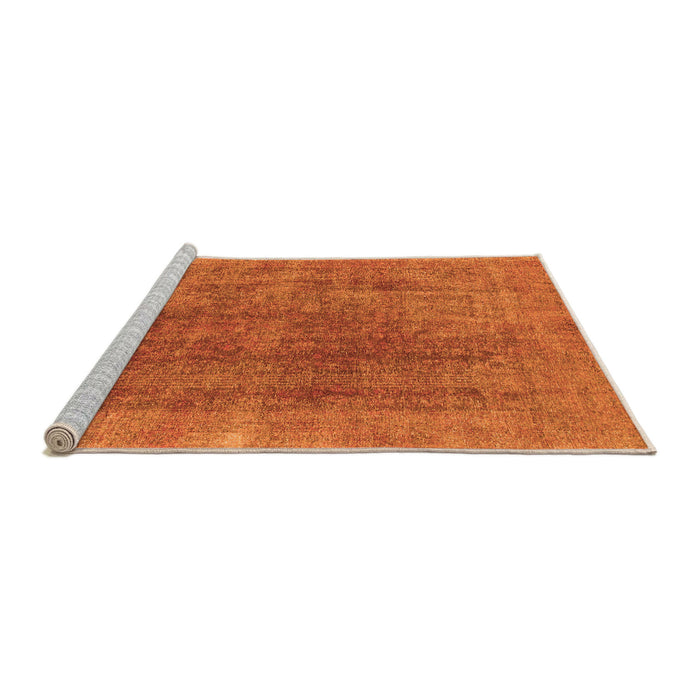 Sideview of Machine Washable Abstract Orange Modern Area Rugs, wshabs1268org