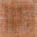 Square Machine Washable Abstract Orange Rug, wshabs1268