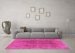 Machine Washable Abstract Pink Modern Rug in a Living Room, wshabs1268pnk