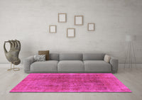 Machine Washable Abstract Pink Modern Rug, wshabs1268pnk