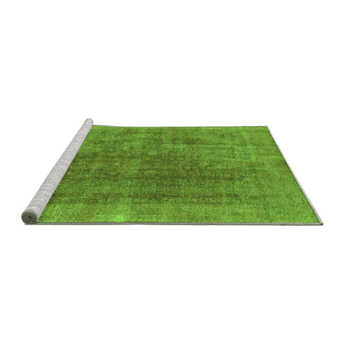 Sideview of Machine Washable Abstract Green Modern Area Rugs, wshabs1268grn