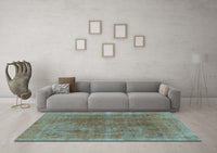 Machine Washable Abstract Light Blue Modern Rug, wshabs1268lblu