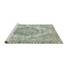 Sideview of Machine Washable Abstract Camouflage Green Rug, wshabs1269