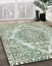 Abstract Camouflage Green Modern Rug, abs1269