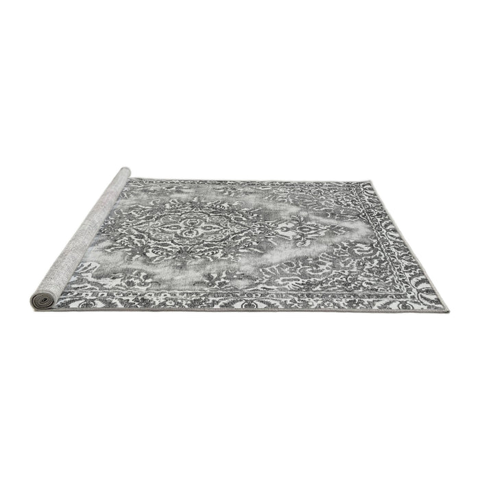 Sideview of Machine Washable Abstract Gray Modern Rug, wshabs1269gry