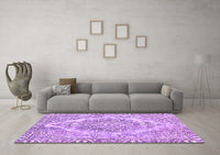 Machine Washable Abstract Purple Modern Rug, wshabs1269pur