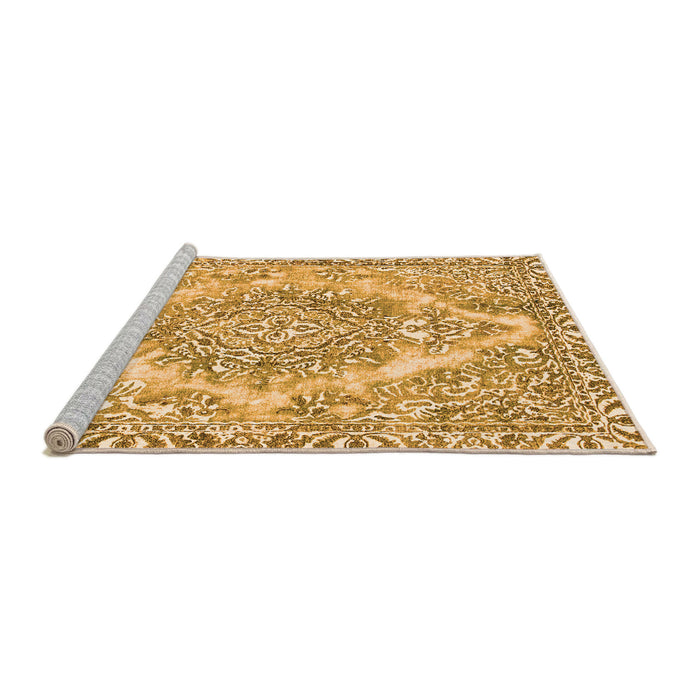 Sideview of Machine Washable Abstract Orange Modern Area Rugs, wshabs1269org