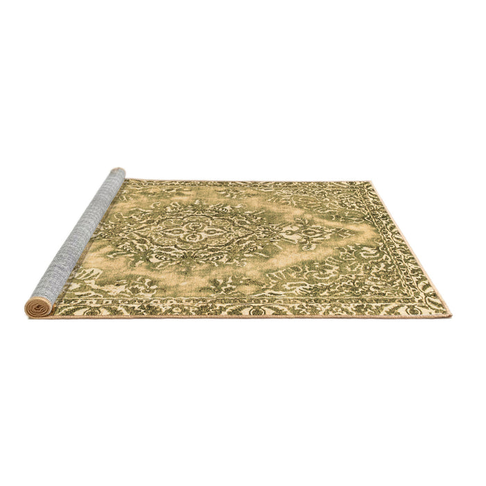 Sideview of Machine Washable Abstract Brown Modern Rug, wshabs1269brn