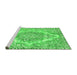 Sideview of Machine Washable Abstract Green Modern Area Rugs, wshabs1269grn