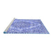 Sideview of Machine Washable Abstract Blue Modern Rug, wshabs1269blu