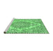 Sideview of Machine Washable Abstract Emerald Green Modern Area Rugs, wshabs1269emgrn