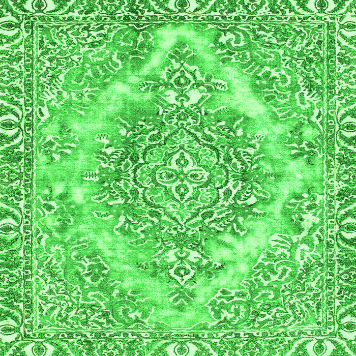 Square Machine Washable Abstract Green Modern Area Rugs, wshabs1269grn