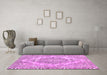 Machine Washable Abstract Pink Modern Rug in a Living Room, wshabs1269pnk