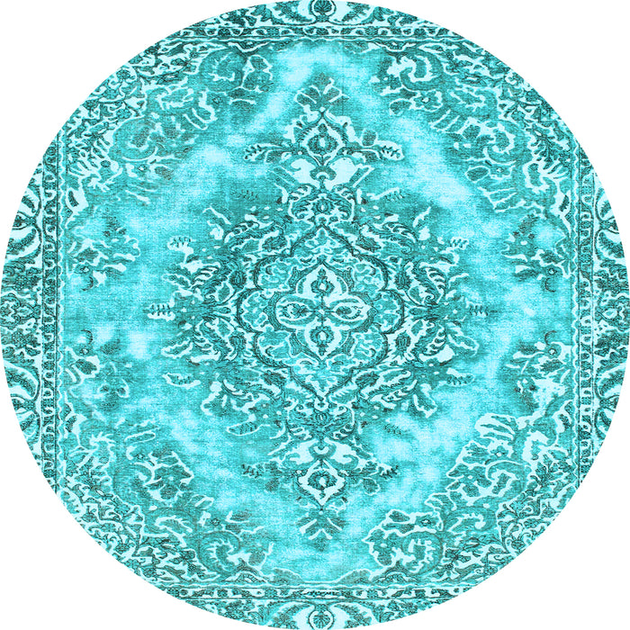 Round Machine Washable Abstract Light Blue Modern Rug, wshabs1269lblu