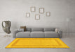 Machine Washable Solid Yellow Modern Rug in a Living Room, wshabs126yw