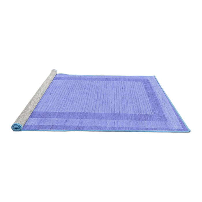 Sideview of Machine Washable Solid Blue Modern Rug, wshabs126blu
