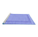 Sideview of Machine Washable Solid Blue Modern Rug, wshabs126blu