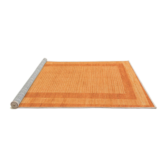 Sideview of Machine Washable Solid Orange Modern Area Rugs, wshabs126org