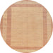 Round Abstract Mango Orange Solid Rug, abs126