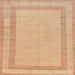 Square Machine Washable Abstract Mango Orange Rug, wshabs126