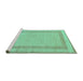 Sideview of Machine Washable Solid Turquoise Modern Area Rugs, wshabs126turq